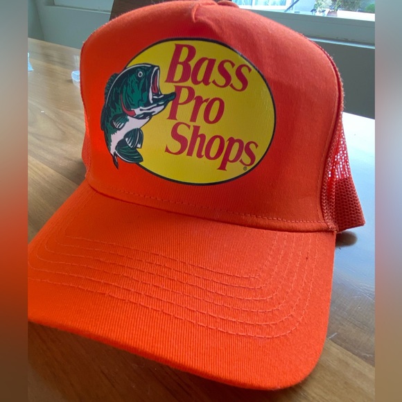 Bass Pro Shops A Frame trucker hat orange SnapBack - Picture 6 of 9